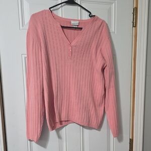 Fashion Bug Pink V-Neck Sweater